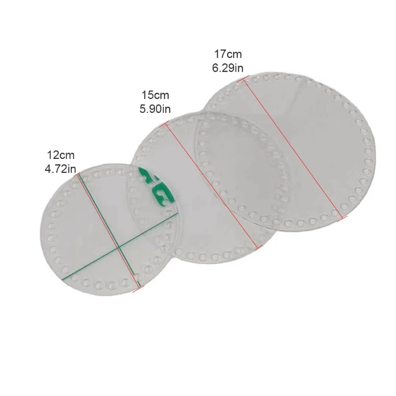 라운드 투명 아크릴 보드 니트 가방 액세서리 수제 DIY 크로 셰 뜨개질 가방 소재 뜨개질베이스 셰이퍼 3 크기