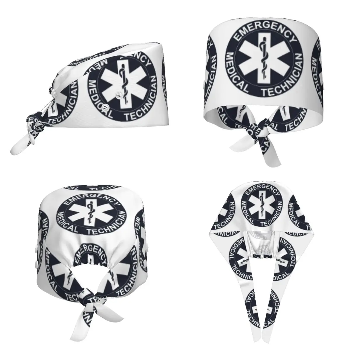 Emt Star Of Life Emergency Medical Scrub Hat Doctor Working Surgical Cap Men Women Adjustable Nursing Caps for Dentist