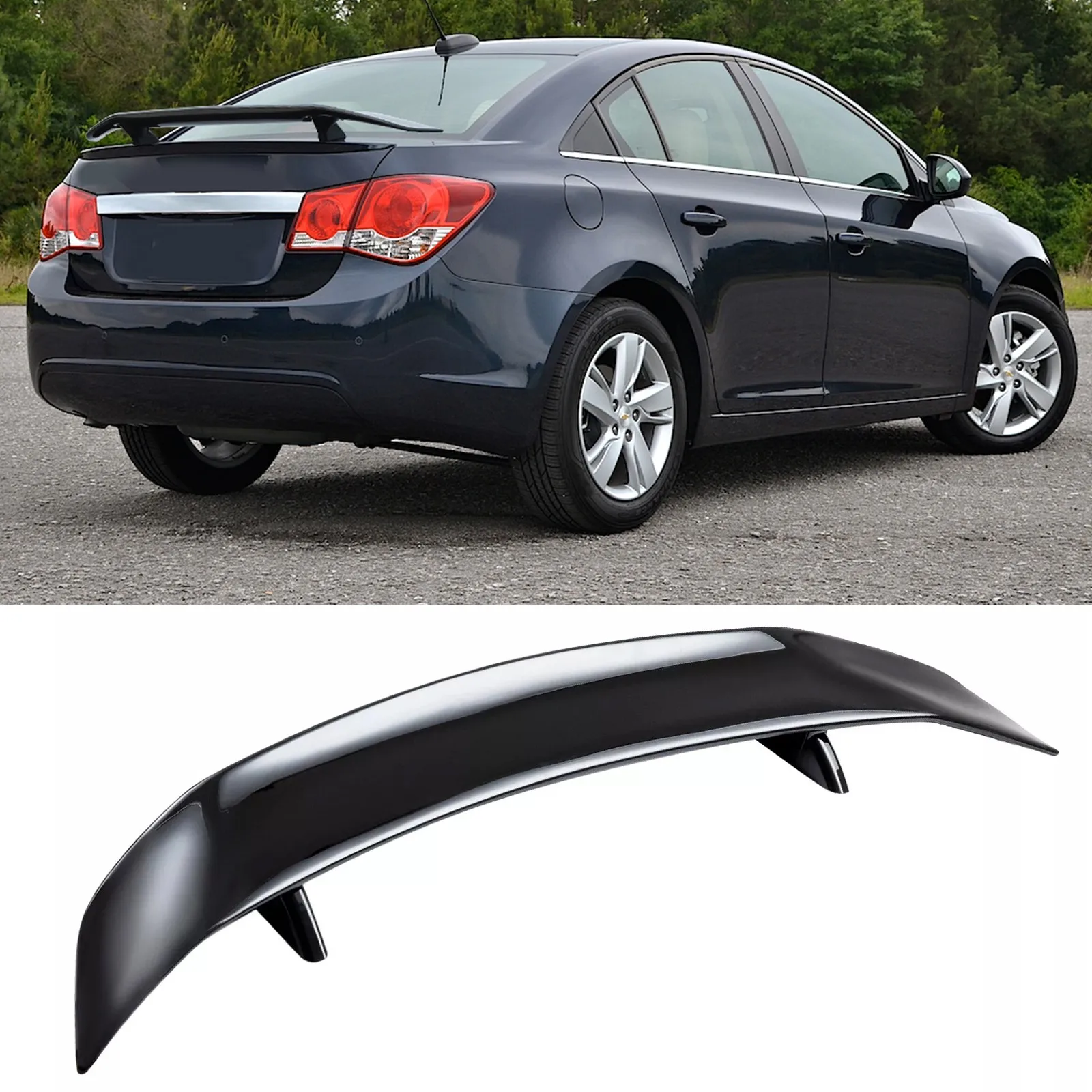 

Для Chevrolet Cruze 2010-2019: 47-дюймовый задний спойлер GT-стиля на крышку багажника, черный