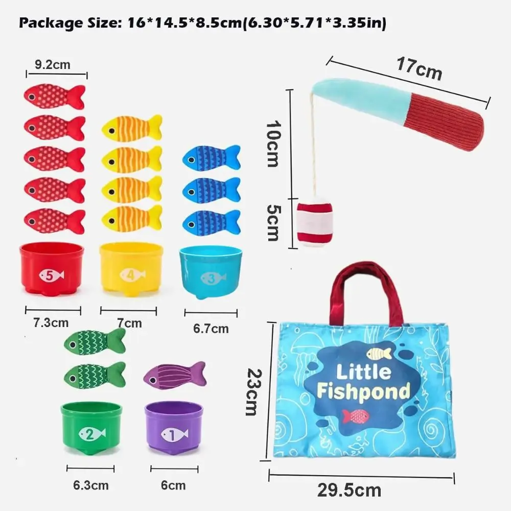 10 in 1 Toddler Toys with Stacking Cups Number Counting Montessori Toys Birthday Gift Color Sorting Cloth Fishing Game