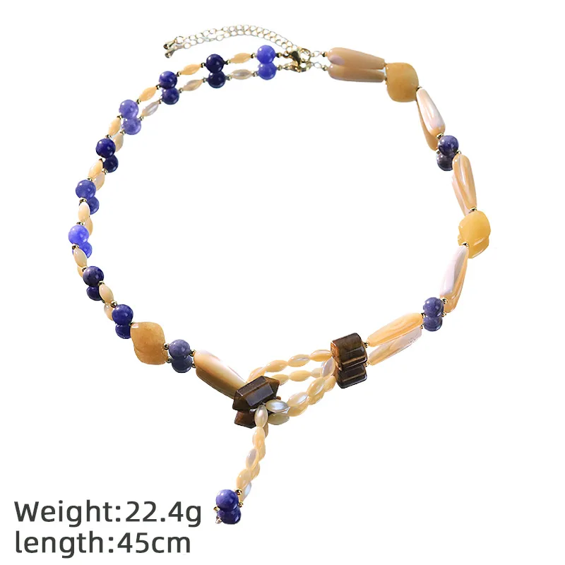

Original Design Shell Tiger Eye Agate Necklace Neck Chain for Women Fashion Collar Pendant Choker Luxury Charm Jewelry Gifts
