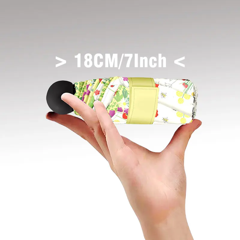Mini folding umbrella Travel Essentials Ultra light portable beautiful flowers uv protection Mother's Day gift creative parasol