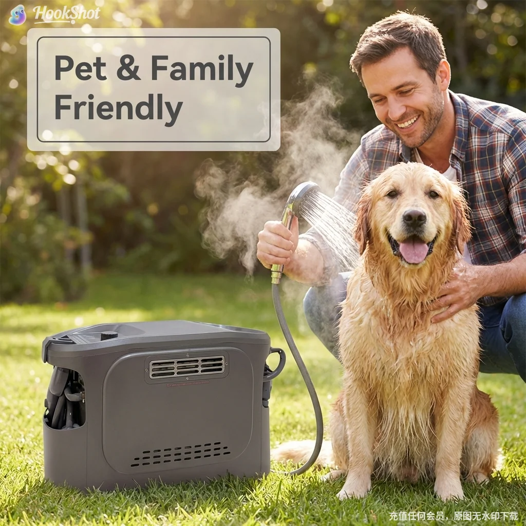 Portable 3L Propane Water Heater Eco-Friendly Tankless Instant Shower for Camping/RV Reusable and Emergency Feature view 2