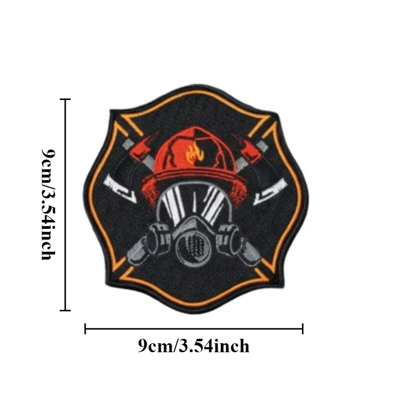 Firefighter Embroidered Patch Hook&Loop Morale Badge Tactical Patch Armband Backpack Stickers for Clothing