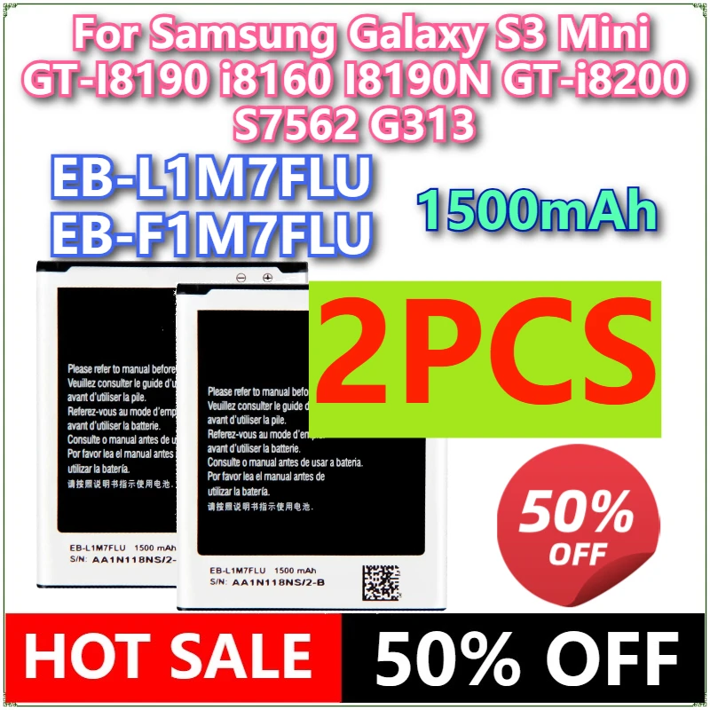 

Brand New EB-L1M7FLU EB-F1M7FLU 1500mAh Battery For Samsung Galaxy S3 Mini GT-I8190 i8160 I8190N GT-i8200 S7562 G313