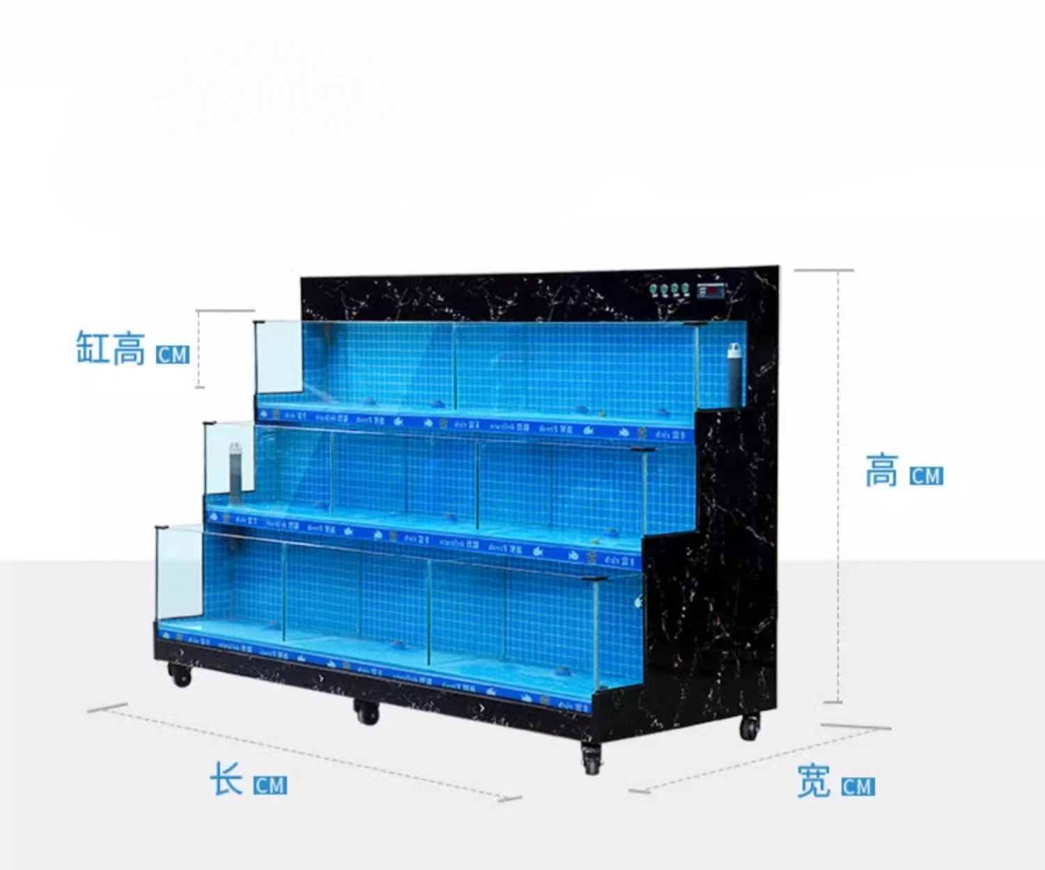 

integrated fresh water double circulation special mobile seafood tank for selling fish Small seafood fish pond commercial