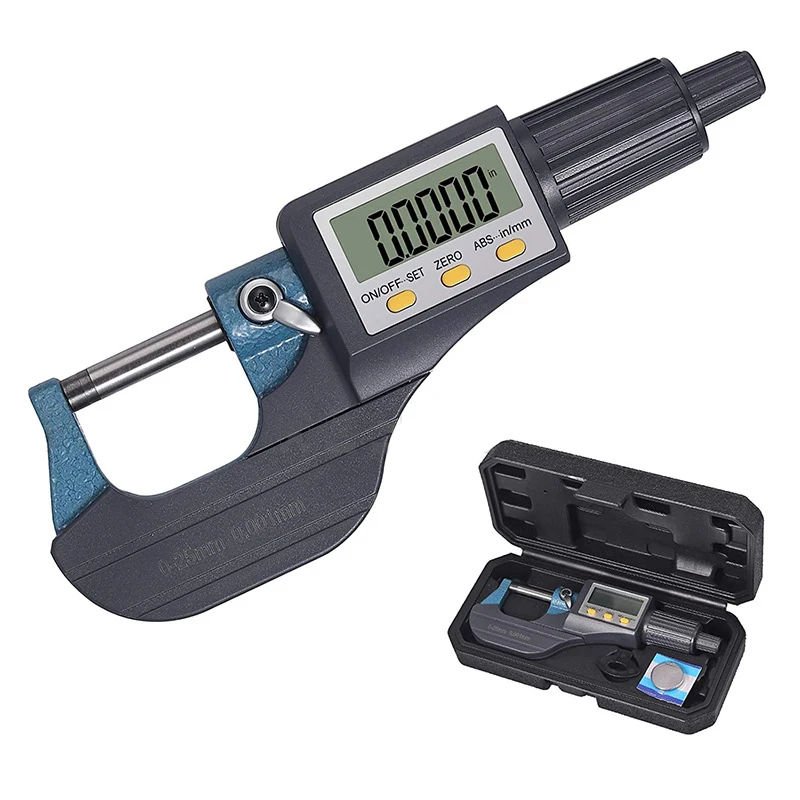 Electronic Outside Micrometer Carbide Tip Measure Tools Caliper Gauge 0-25mm 0.001mm Digital Micromaster Micrometer