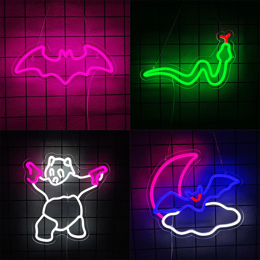 Green Snake Led Neon Sign, Interesting Animal Icon Usb Powered Light, Suitable For Teenagers' Rooms, Game Rooms, Bars Decor.
