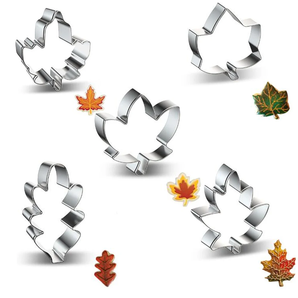 

1pcs Tree Leaves Moldes Metal Stainless Steel Cookie Cutters reposteria patisserie Biscuit Pastry Shop Fondant Cake Decor Tools