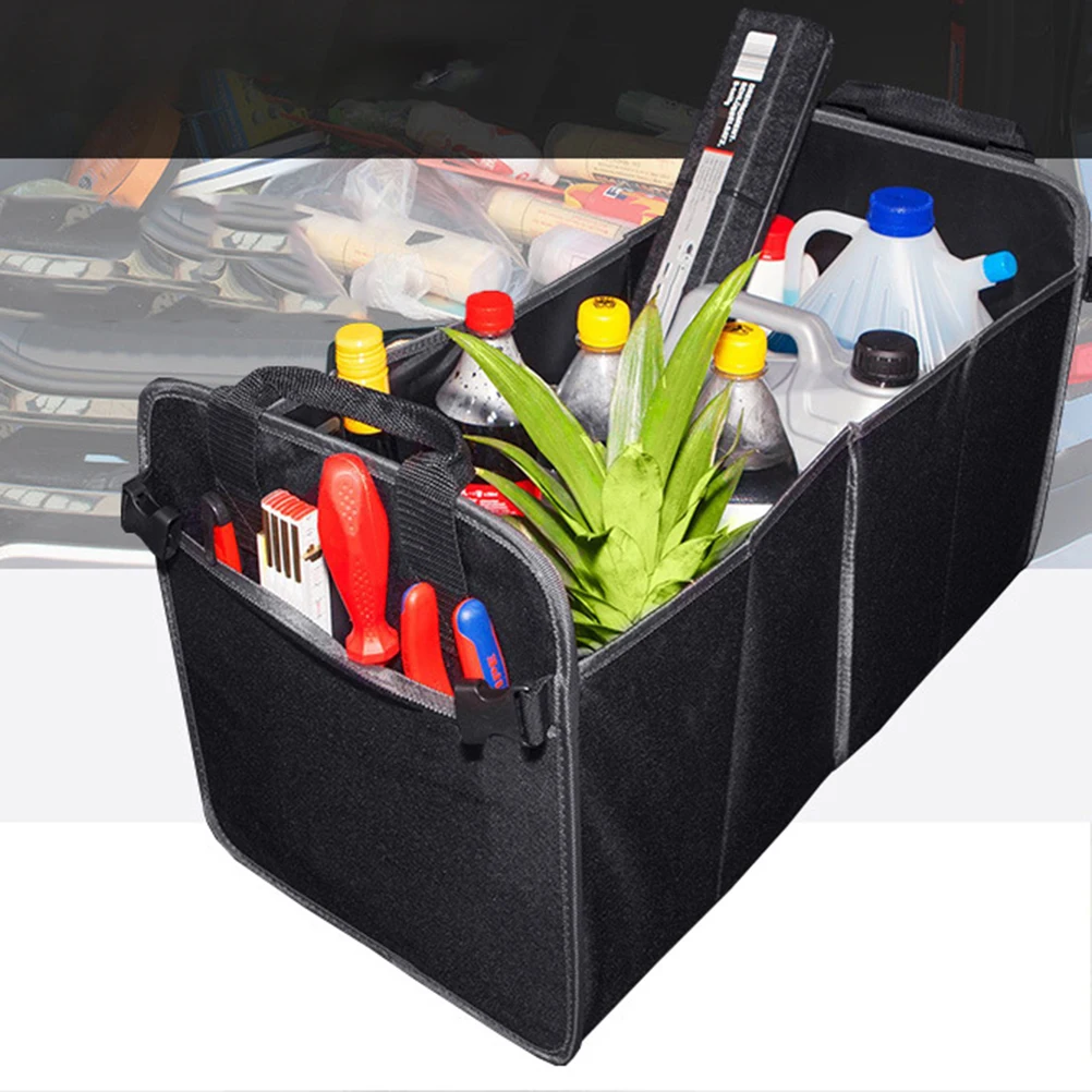 

Car Trunk Organizer Waterproof Multi Compartment Foldable Storage Bag For Auto Accessories Black Large Capacity Travel Car