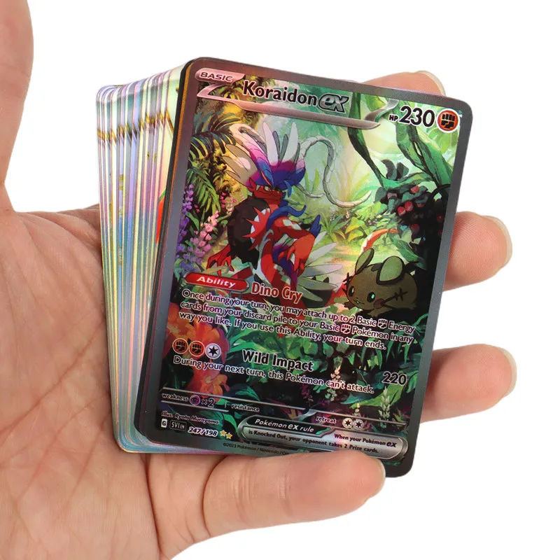 Holographic Pokemon Cards Scarlet Violet New ex Vstar Vmax GX in English Letter with Rainbow Arceus Shiny Charizard Kids Gift