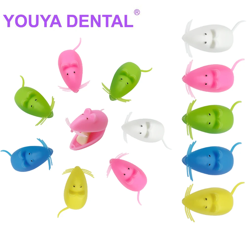 100Pcs Mouse Shape Milk Teeth Box Children's Souvenir Save Baby Tooth Box Kids First Tooth Collection Storage Boxes Container