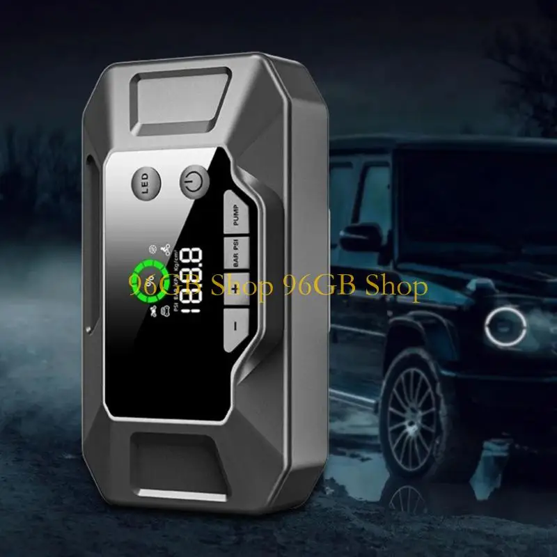 96GB Compact Car Air Compressor Jump Starter Tire Inflator 8000mAh Emergency Power LE