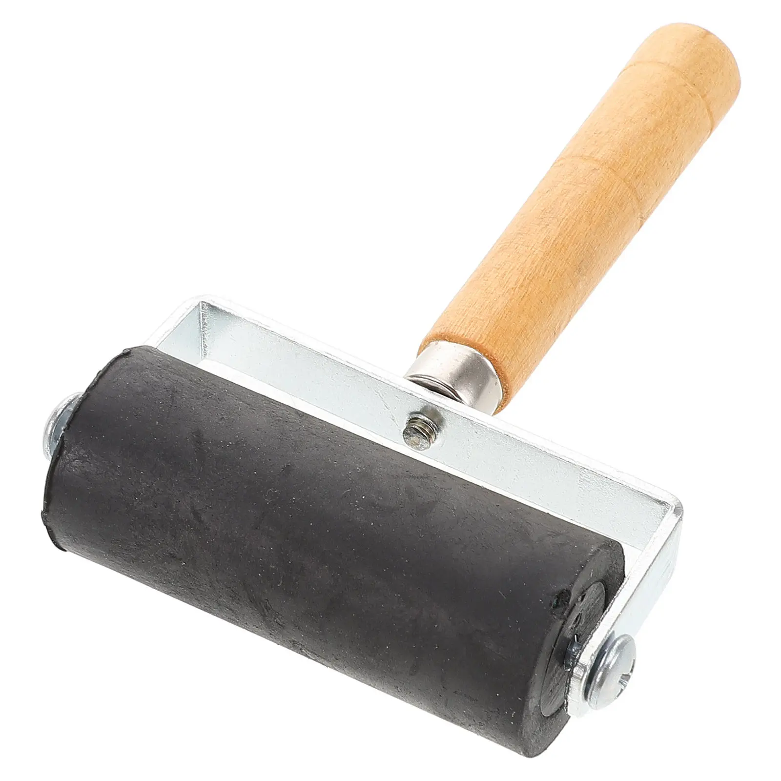 

Ergonomic Rubber Roller Solid Wooden Handle Easy Clean Smooth Rolling No Hard Pressing Ideal for Stamp Printing Ink