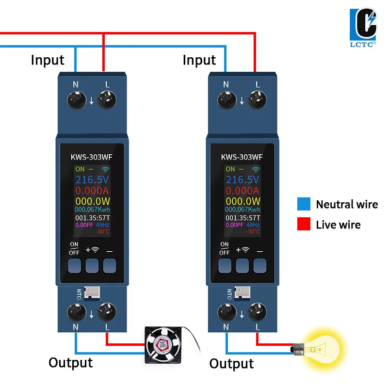KWS-303 Tuya WiFi مقياس الطاقة 8in1 متعدد الوظائف التيار المتناوب الجهد مقياس التيار الكهربائي APP التحكم AC85-290V/40a الجهد متر #5
