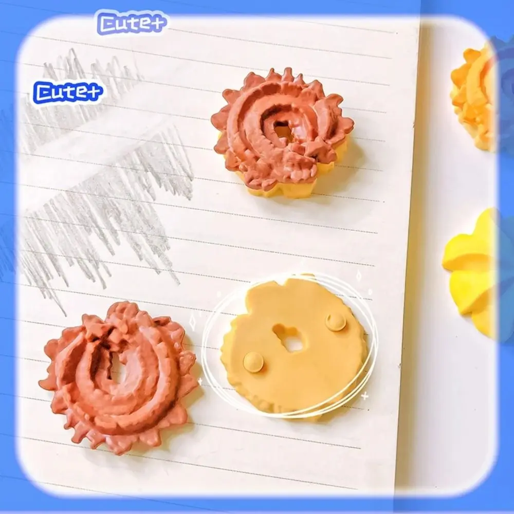 5pcs/box Stationery Portable Cookie Eraser Funny Cute Fun Pencil Eraser Aesthetic Creative Kawaii Rubber Correction