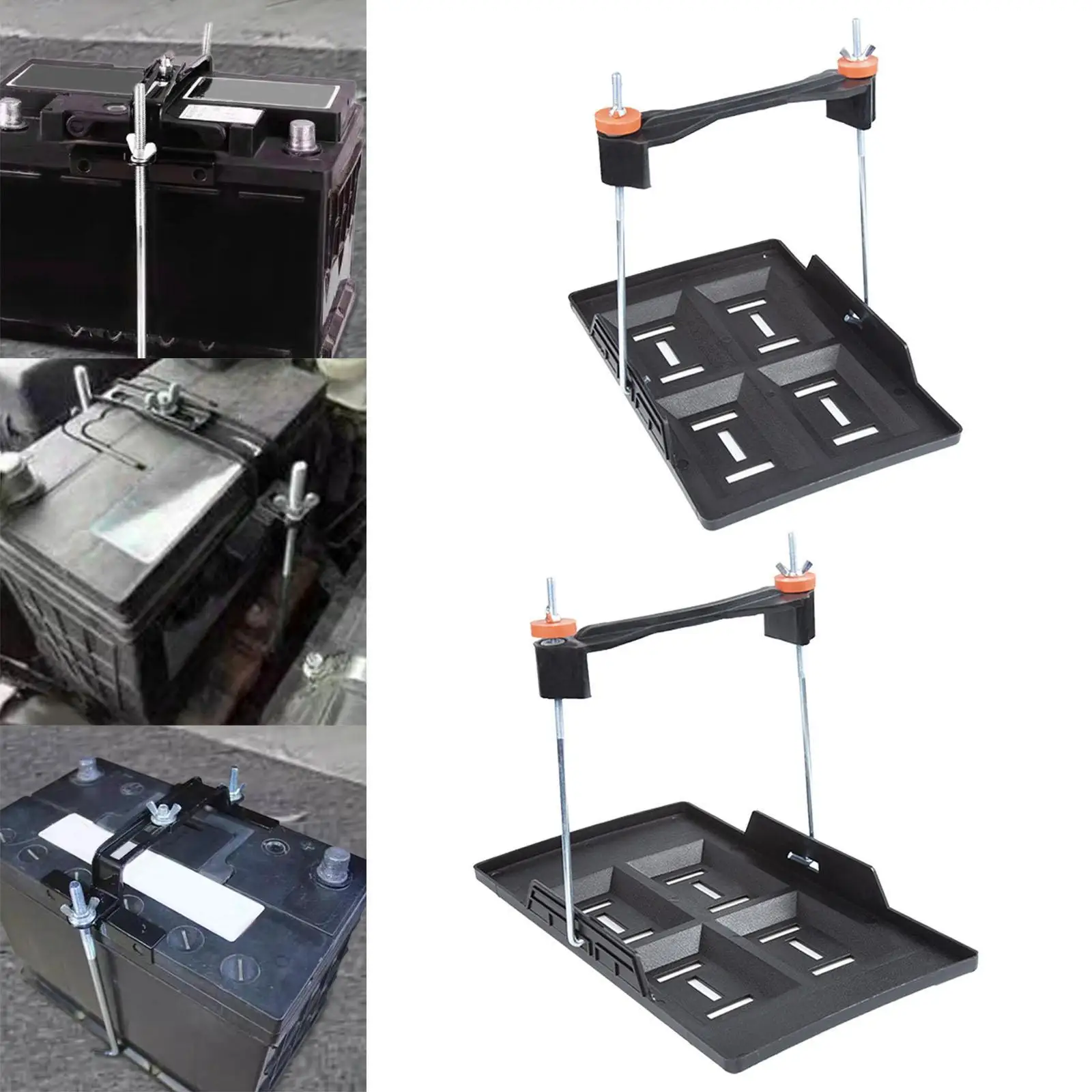 

Car Battery Tray Bracket Adjustable Bracket Clamp Car Accessory Stable Battery Tray Holder for Vehicles Yachts Boats Marine
