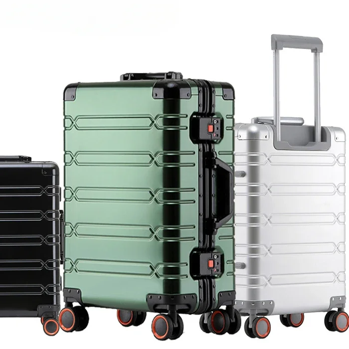 

Travel Suitcase All Aluminum-magnesium Alloy Unisex Business Rolling Luggage on Wheels Trolley Luggage Carry-Ons Cabin Suitcase