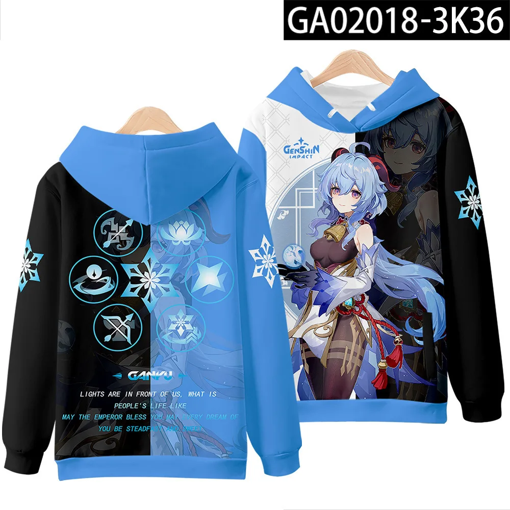 

Kawaii Anime Clothes New Creative Genshin Impact Hoodies Men Women Sweatshirt Cartoon Boy Girl Kids Hoody Children Sweatshirt