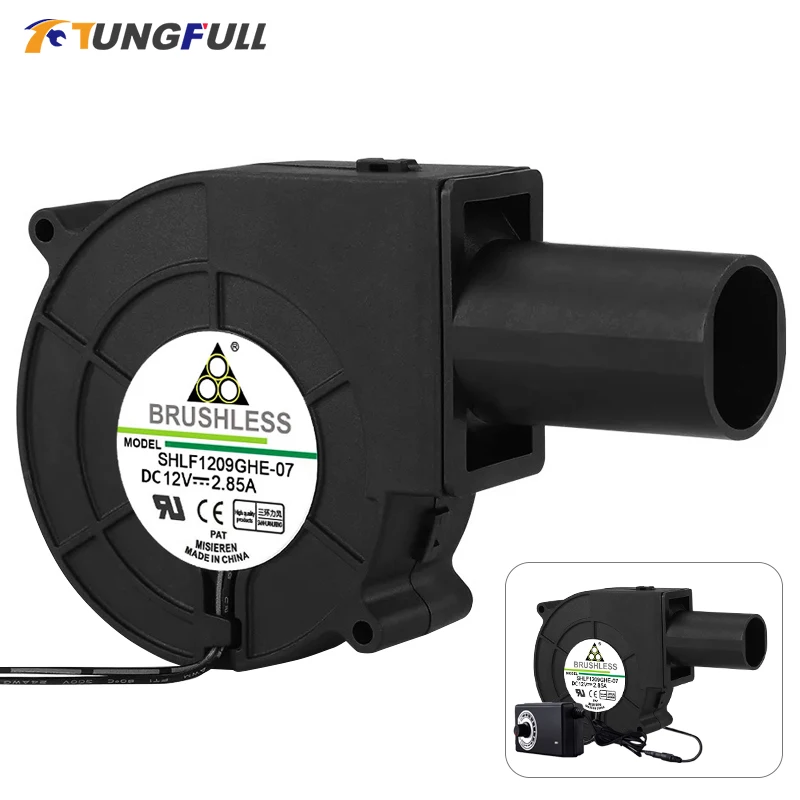 

Adjustable Speed Large Air Volume Blower Firewood BBQ Stove Waste Oil Stove Wood Stove Turbo Fan 220V To 12V DC Blower