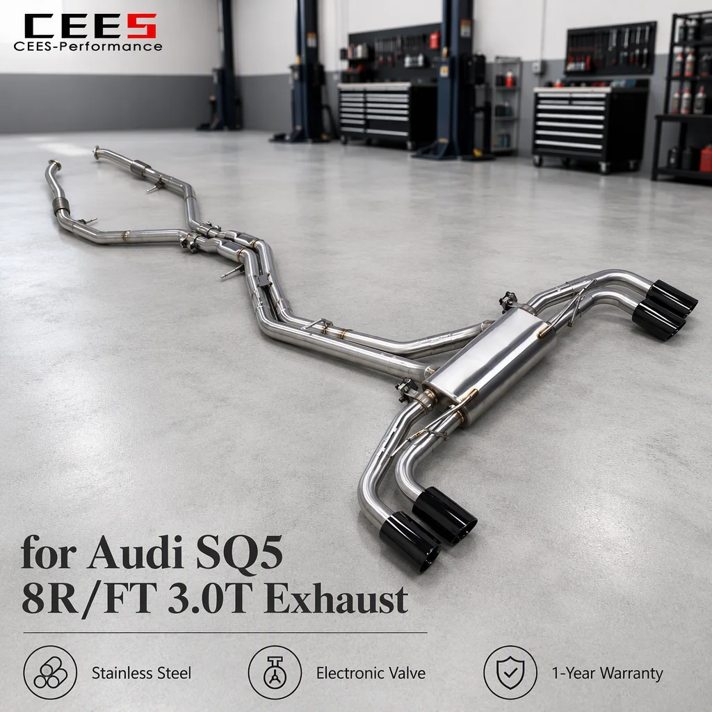 CEES for Audi SQ5 8R/FT 3.0T 2016-2024 Escape Valvetronic Mid Pipe Catback Exhaust Car Exhaust Muffler Exhaust Pipes