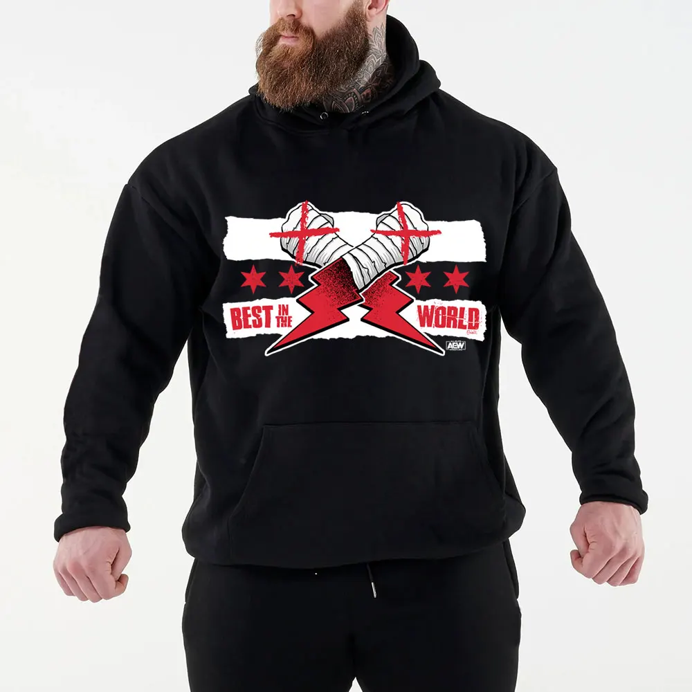 2024 Autumn/Winter New Famous Wrestler Return of CM Punk Men's Black Hoodie Street Sports Casual Pullover