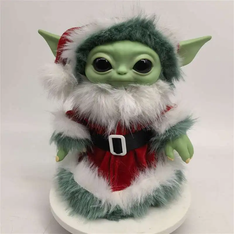 Star Wars Yoda bébé en plastique en peluche tissu robe style figurine enfants jouet bureau ornements poupée mandalorien modèle cadeau de noël