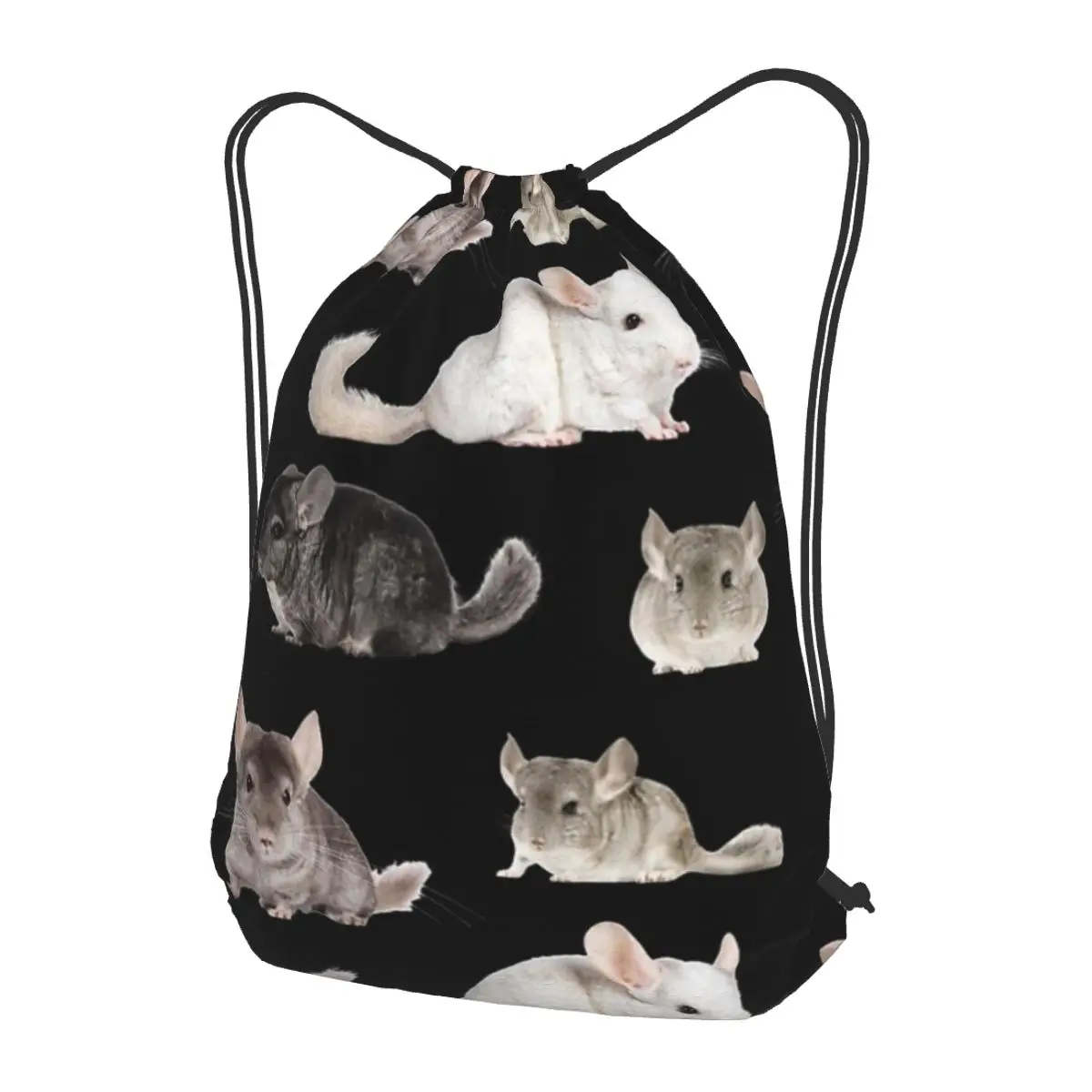 Chinchilla Sticker Pack Backpacks Portable Drawstring Bags Sundries Bag Book Bags for Man Woman Students