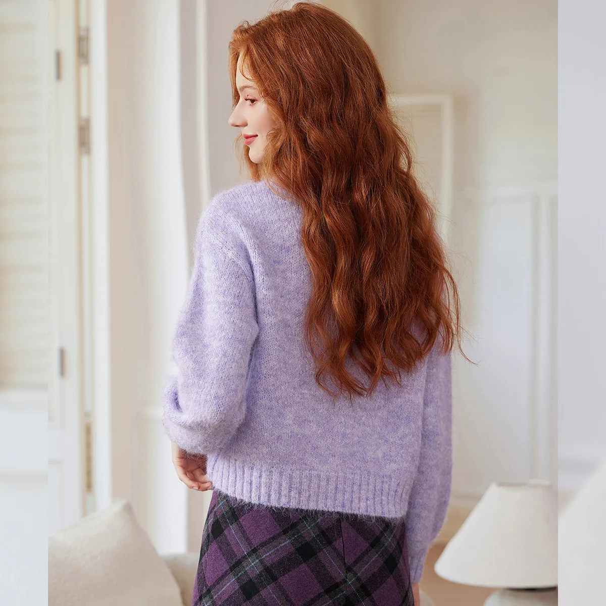 LOUIS YAO 3D-Blumenpullover im weichen Stil mit Wollmischung, 2025, Herbst/Winter, gemischte Strick-Oberbekleidung, freundliche Damen-Strickwaren