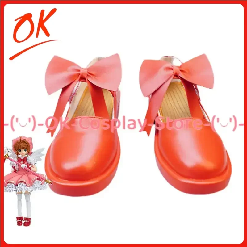 [Customized Size] Cardcaptor Sakura Kinomoto Cosplay Shoes Anime Roleplay Costume Prop Halloween Carnival Party Boots PU Leather