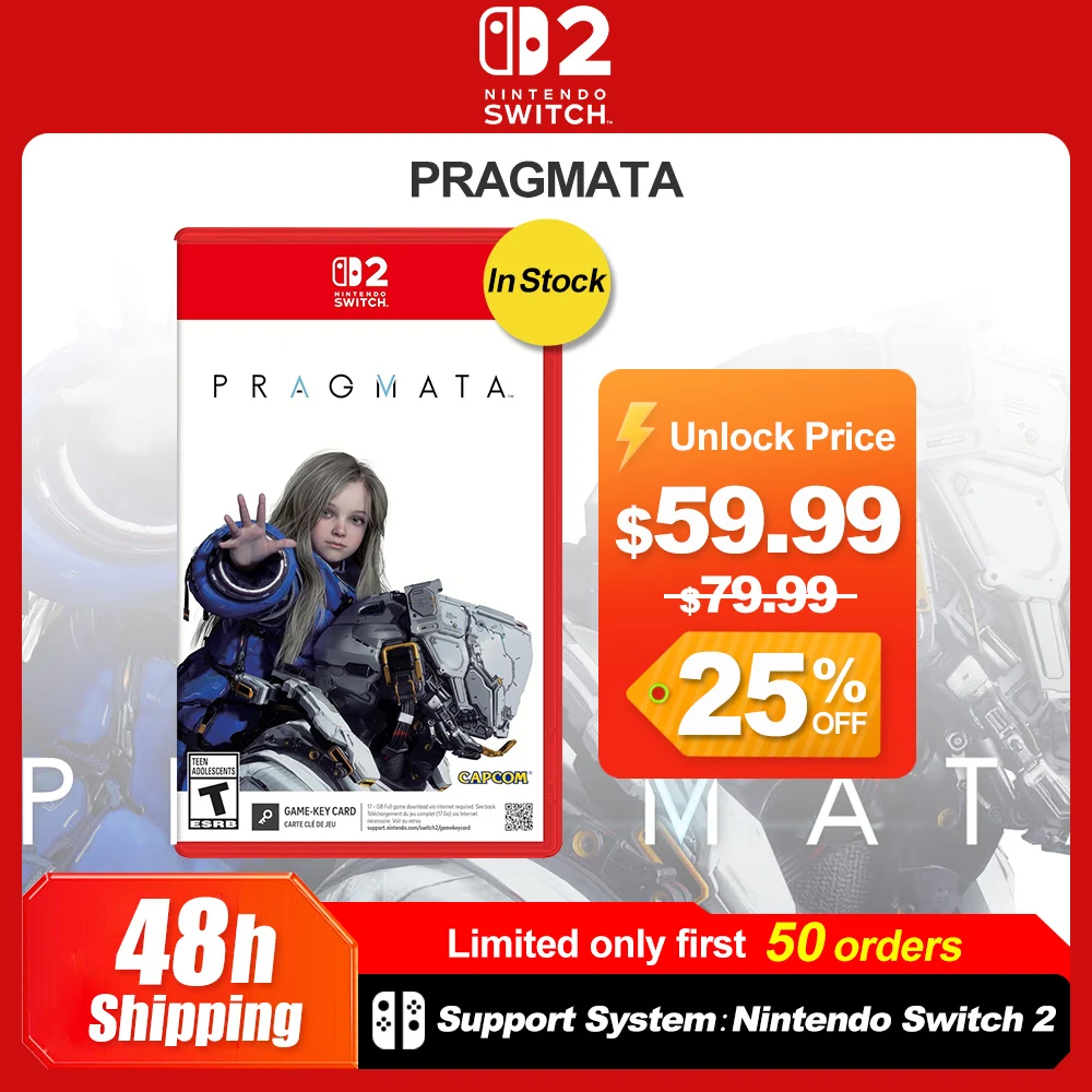 PRAGMATA Nintendo Switch 2 Jogos Cartão de Jogo Físico Ofertas de Jogos Suporte de Idiomas Espanhol Gênero Ação e Aventura para NS2