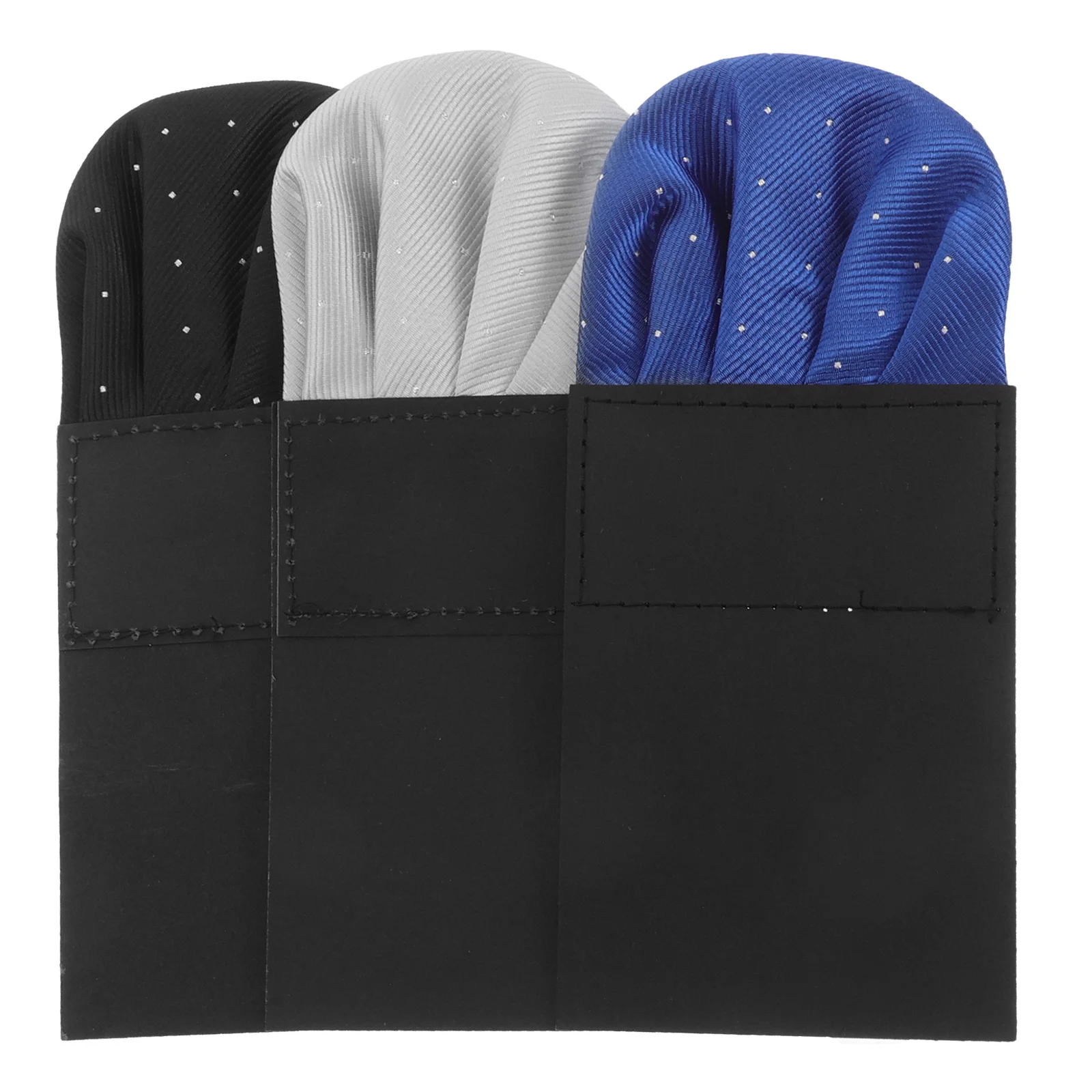 3 قطع خط بطاقة مطوية مسبقًا للرجال بدلة دائرية الشكل وجيب مربع الشكل وجيب مربع للرجال