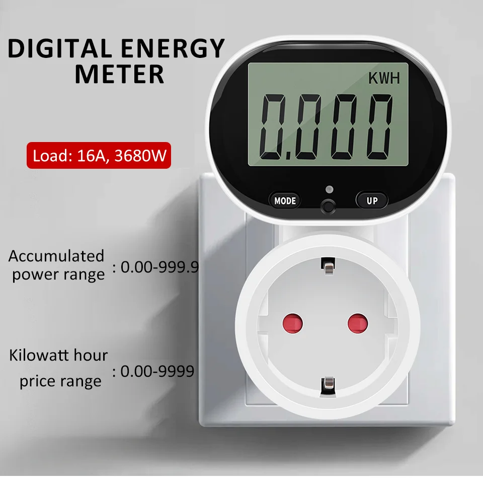 Imagem -03 - Soquete Dosador de Energia com Tela Rotativa Medidor de Energia Faturamento Inteligente Simples Soquete Wattmeter Padrão Europeu 230v