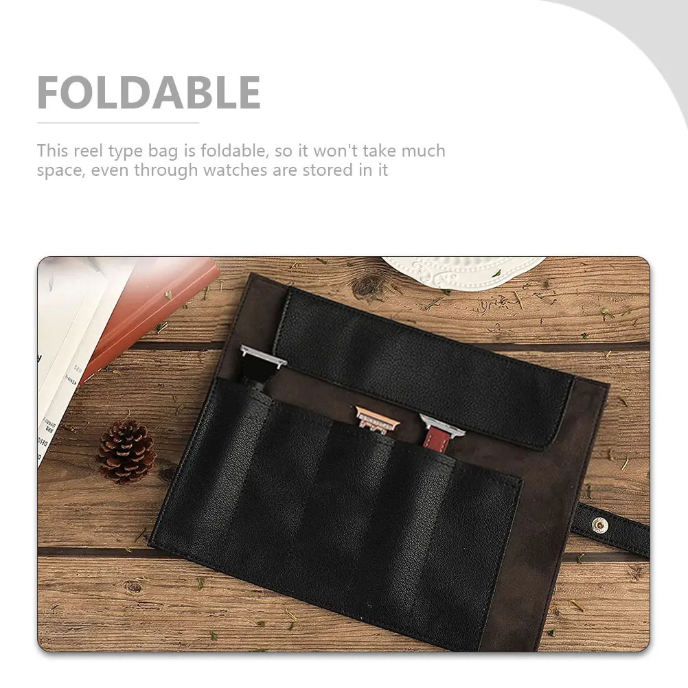 

Travel Roll Organizer Portable Band Holder Foldable Cloth Watch Storage Pouch Reusable Washable Bag For Earphones Jewelries