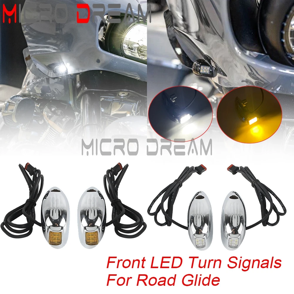 For Harley Road Glide Limited Ultra FLTRK FLTRU FLTRX CVO 121 FLTRXSE Aluminum Housing Motorcycle Turn Signal Light DRL Lamp