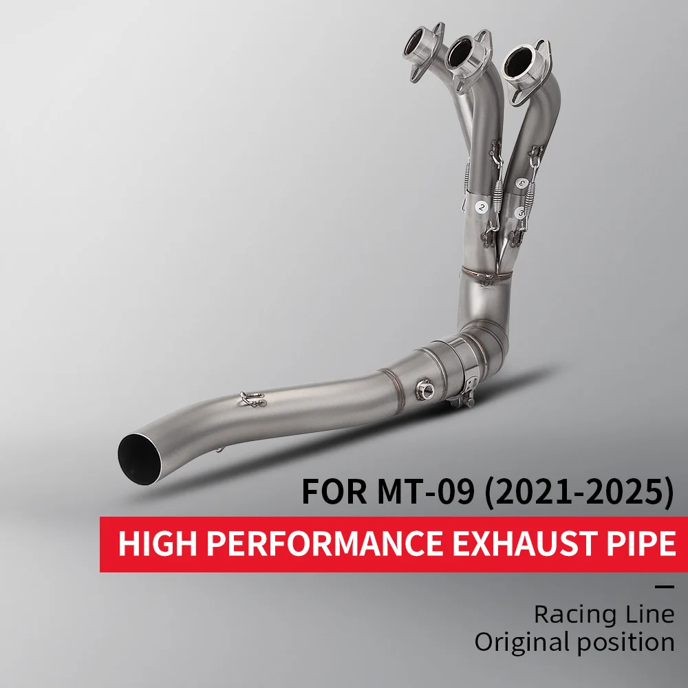 

For MT09 FZ09 2021 - 2025 DUAL SENSORS Motorcycle Full System Exhaust Muffler Escape Middle Pipe 51MM