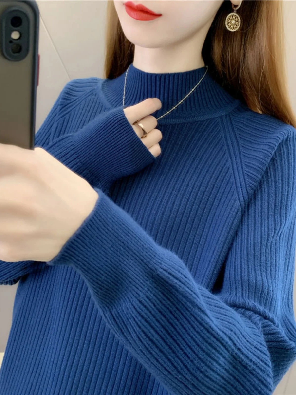 versatile-knitted-sweater-f-high-collar-oulder-insert-sve-slimming-inner-wear-women's-faionable-ne-pin-spring-autumn