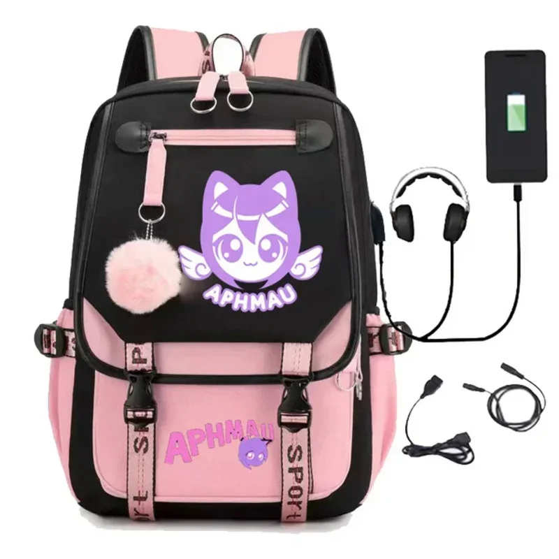 Aphmau Mochila de gran capacidad para niña, bolsa escolar para estudiantes, Mochila de viaje, bolsa de almacenamiento para ordenador portátil, bolsas de cosplay