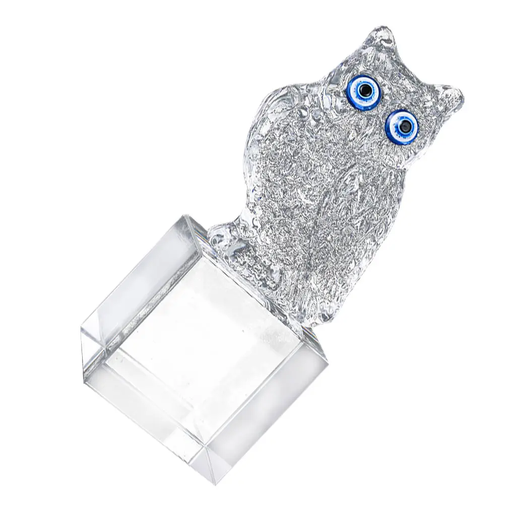 

Crystal Owl Ornament Delicate Crystal Texture Desktop Decor Stable Artistic Owl Adornment for Living Room Office