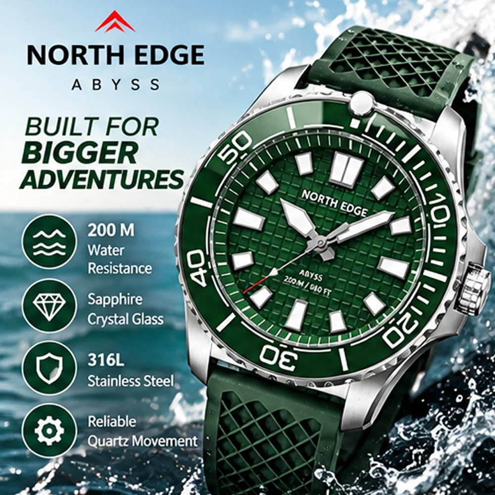 black-sale-north-edge-abyss-men's-diving-watch-200m-water-resistant-quartz-wristwatch-luminous-hands-rotating-bezel-sport-watch