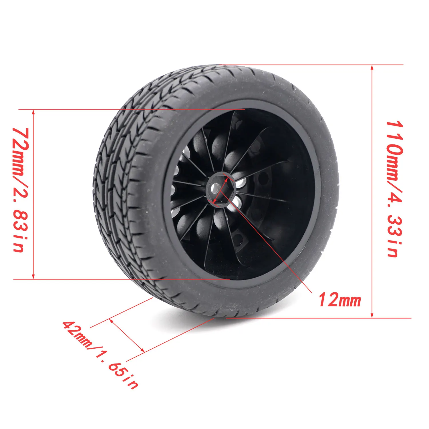 

4Pcs 1/10 Short Course Truck Tire 110mm Front Rear Wheel Tyre For Traxxas Slash Arrma Senton HuanQi 727 Vkar 10sc HPI HSP RC Car