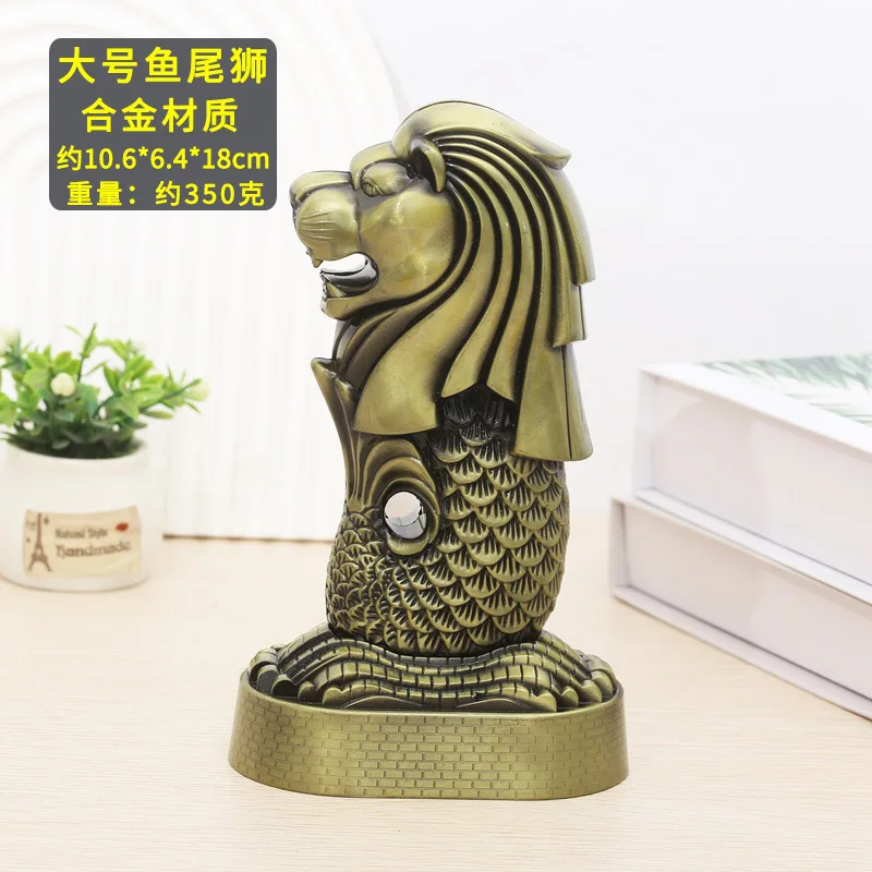 Merlion Models Home Decorations and Ornaments Travel Souvenirs Figurines Metal House Model Singapore