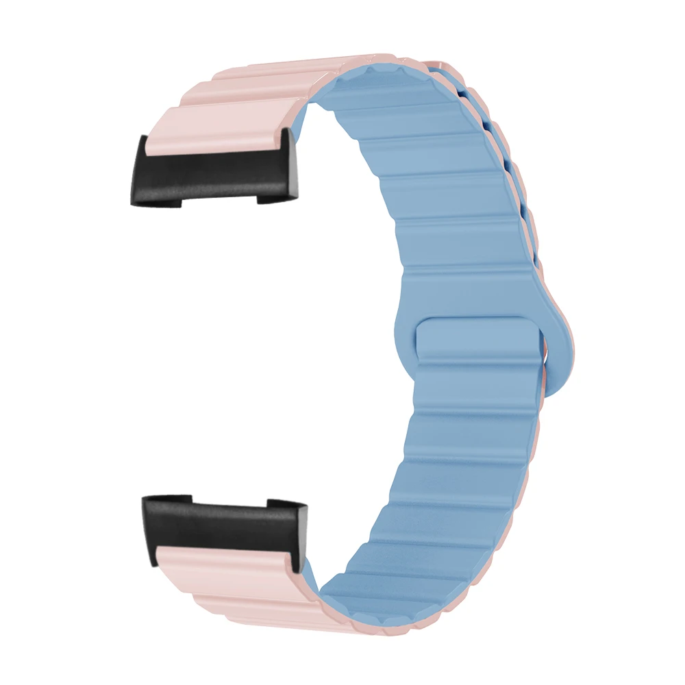 

Magnetic Watch Loop Strap For Fitbit charge 5 4 3 Easy Install Lightweight Sweatproof Silicone Sport Smartwatch Band Man Woman