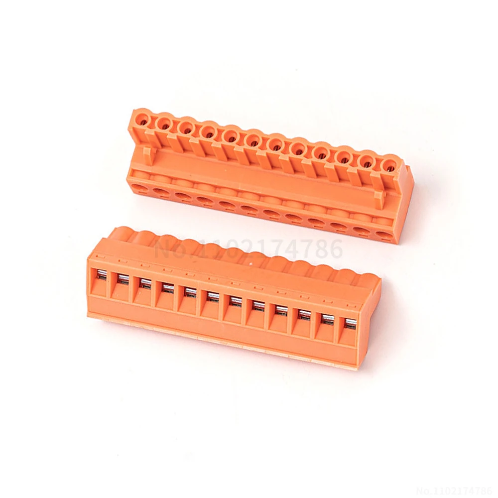 (5 pcs) 2EDGK - 5.08mm pluggable PCB Phoenix orange 2~12P socket and plug terminal block KF 15EDGK 5.08