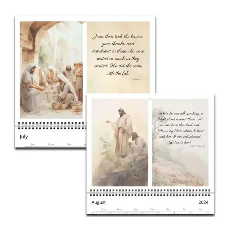 Jesus Christ Calendar 2024 Jesus Poster Calendar Inspirational Wall Decor Art Calendar Jesus theme 12 mesi Planner Calendar