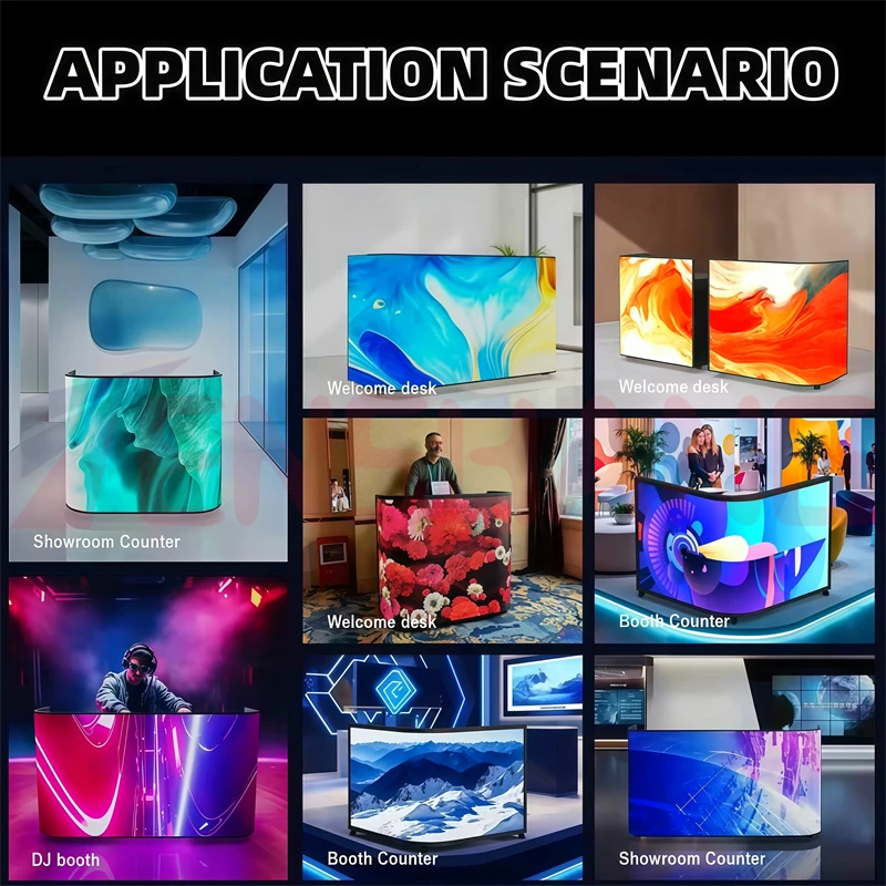 حجم مخصص حديثا مرنة الجدول شاشة LED داخلي P2.5mm لينة منحني DJ كشك شاشة LED لشريط ملهى ليلي #4
