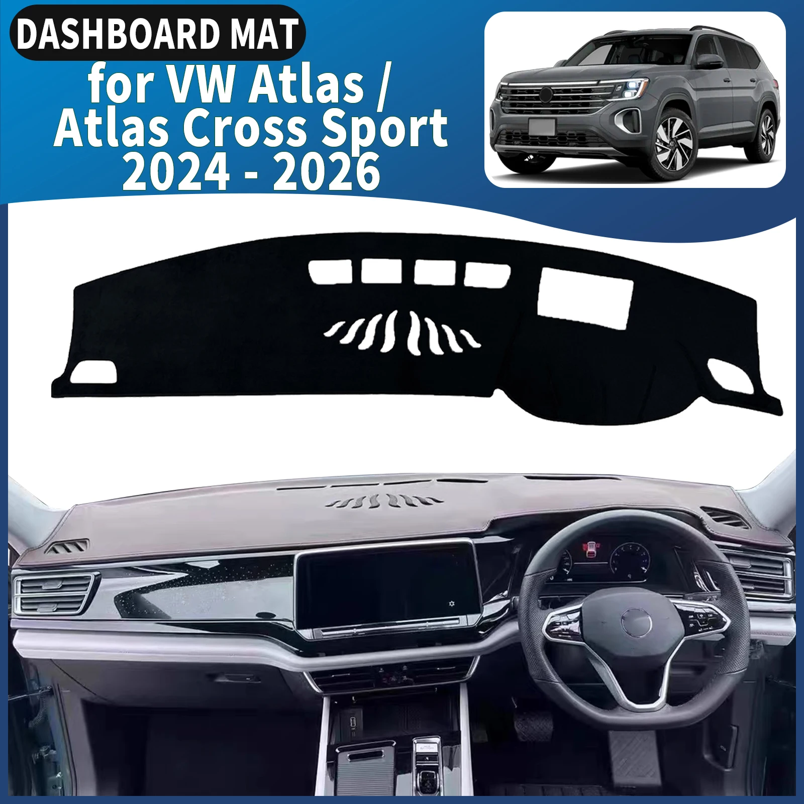 fit for VW Atlas 2024 2025 2026 Cross Sport Car Dashmat Dashboard Cover Pad DashMat Sunshade Accessories Protective Carpet