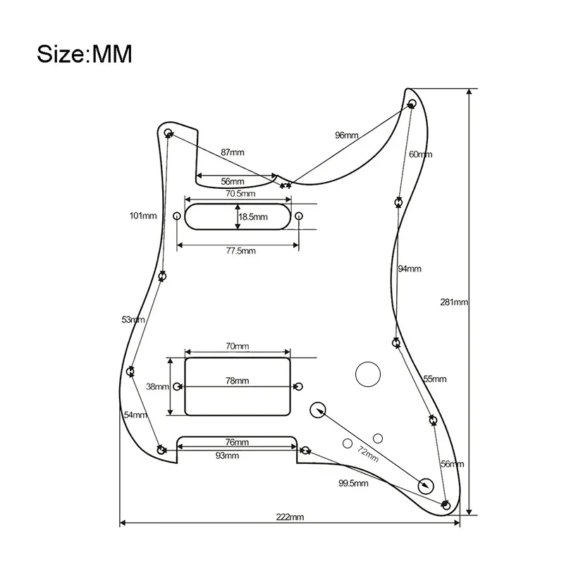 Alnico 5 Prewired Guitar Pickguard Coil Splitting Pickguard HH(Mini Humbucker+Humbucker) Loaded Pickguard with Humbucker Pickups