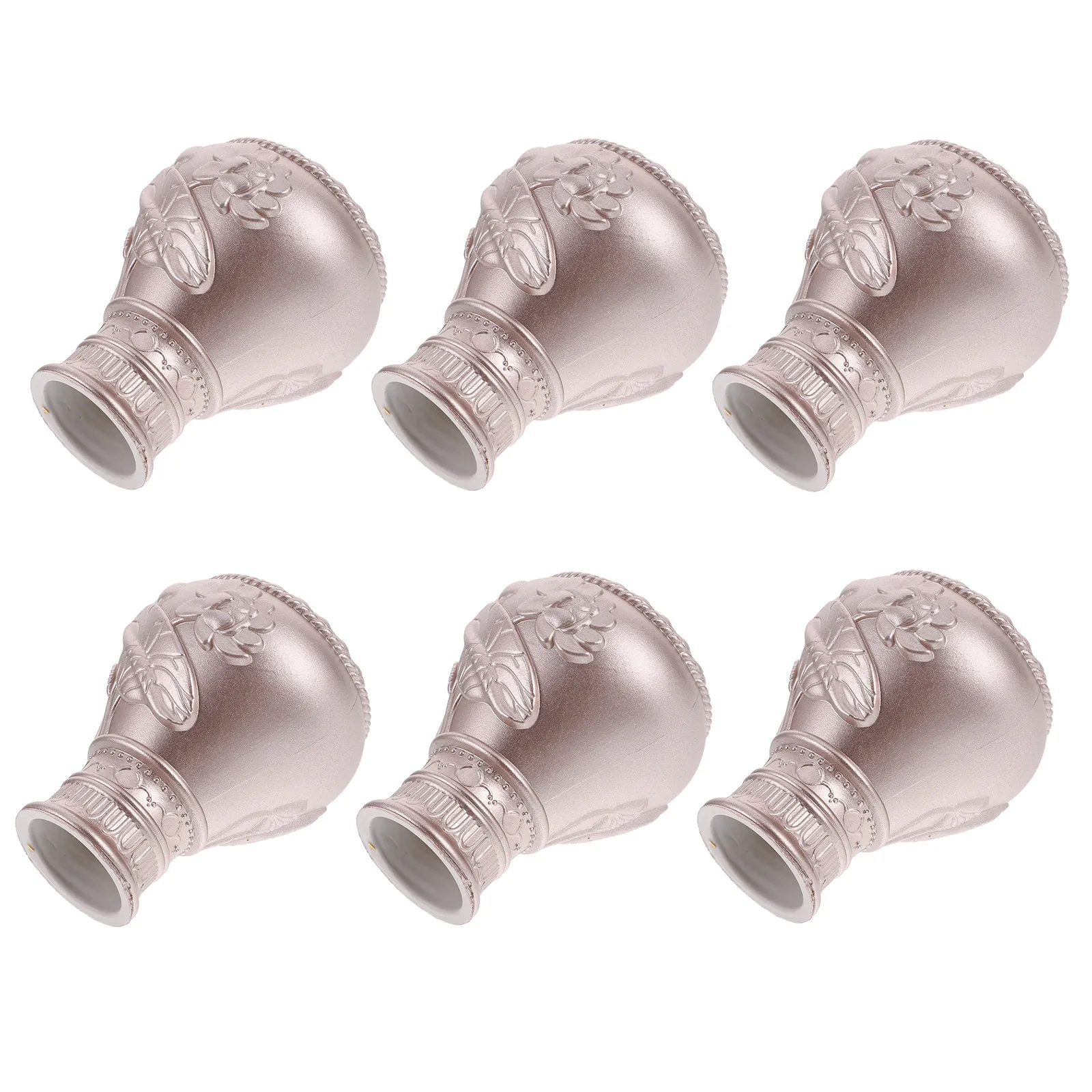 6Pcs Decorative Roman Rod Finials Acrylic Curtain Rod Ends Secure Fit Dirt Protection Elegant Stylish Home Window Decor