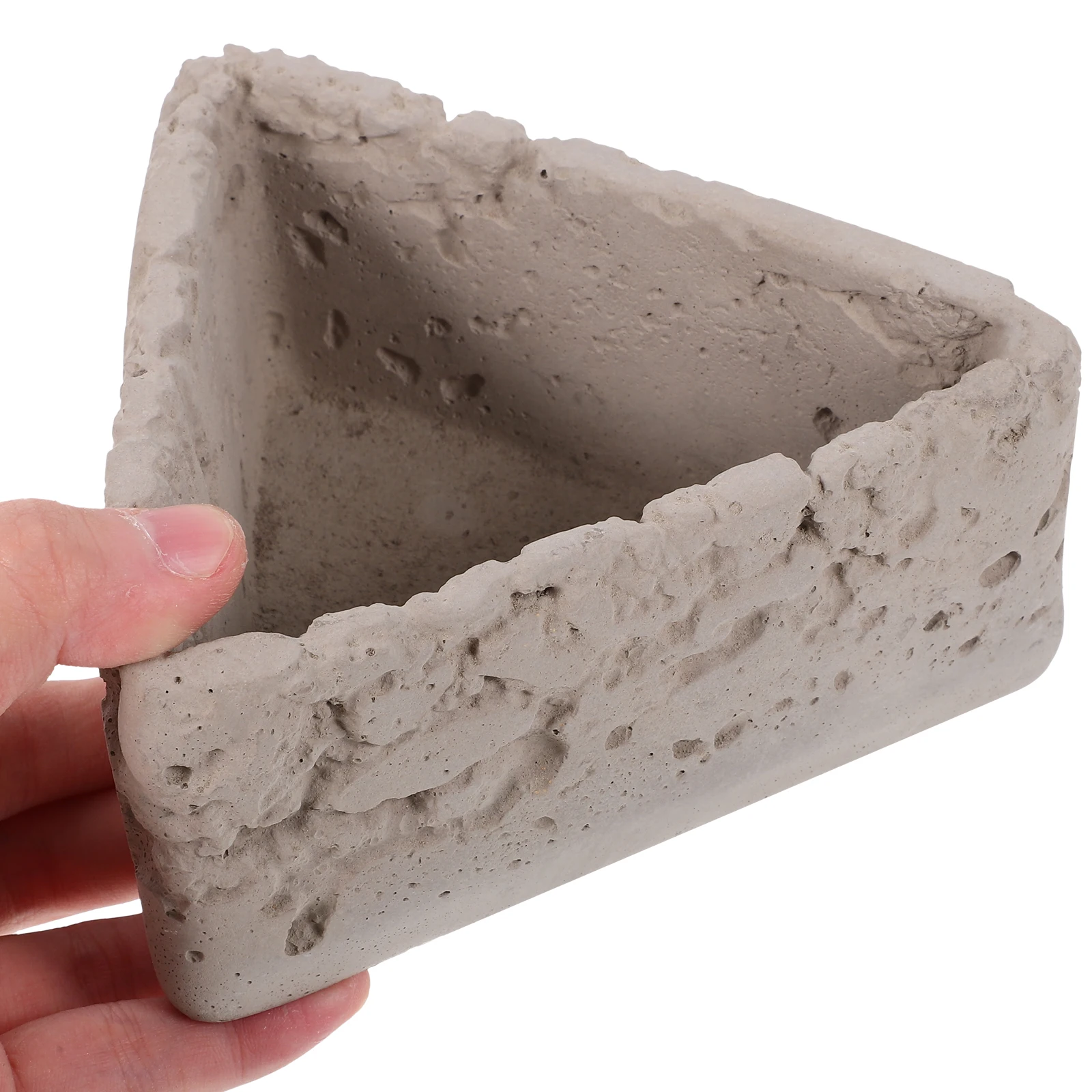 

1Pcs Triangular Cement Flowerpot High Quality Plant Planter Creative Texture Home Office Balcony Decor Flower Pot